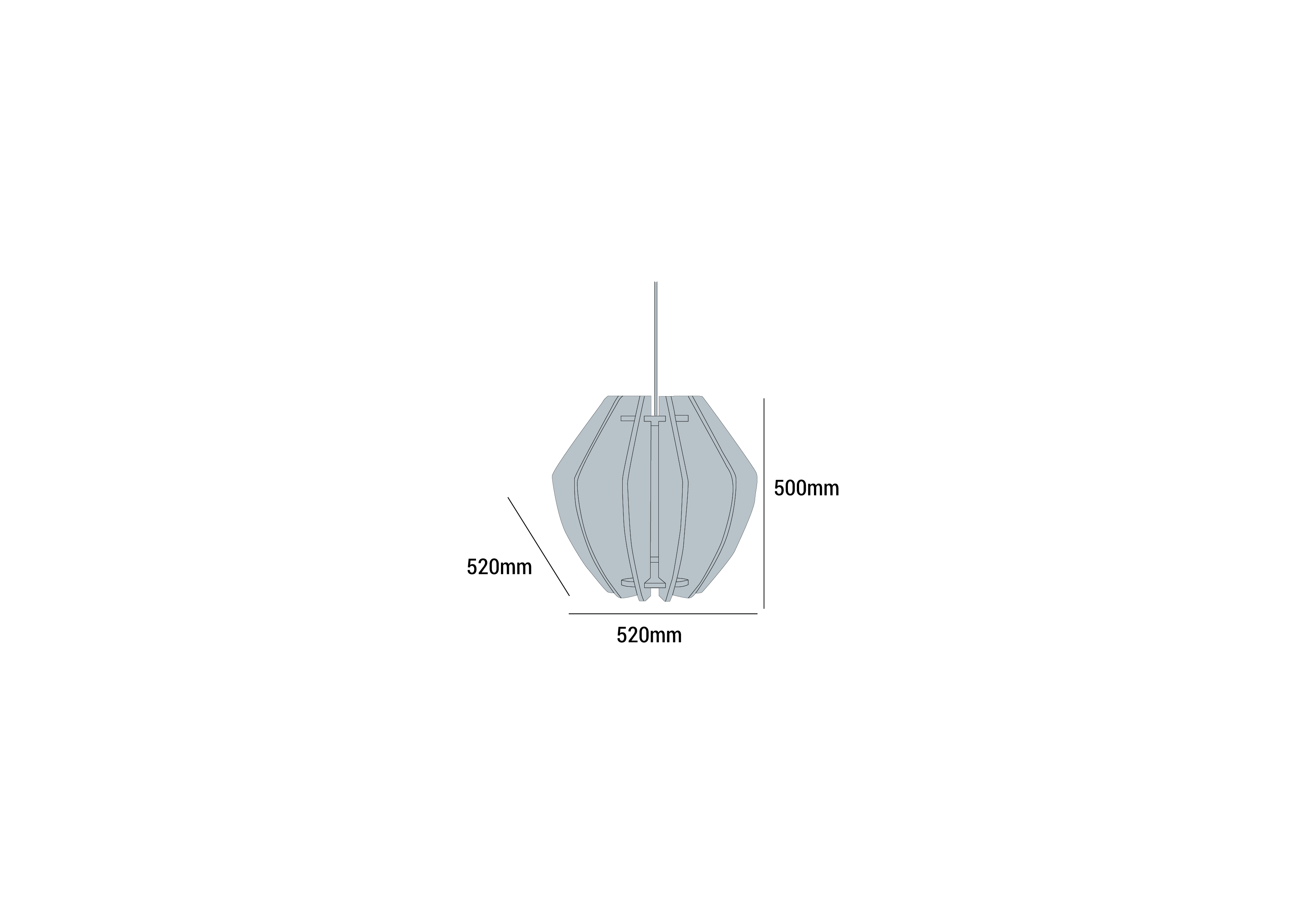 Slot-In Pendant - 1 dimension diagram