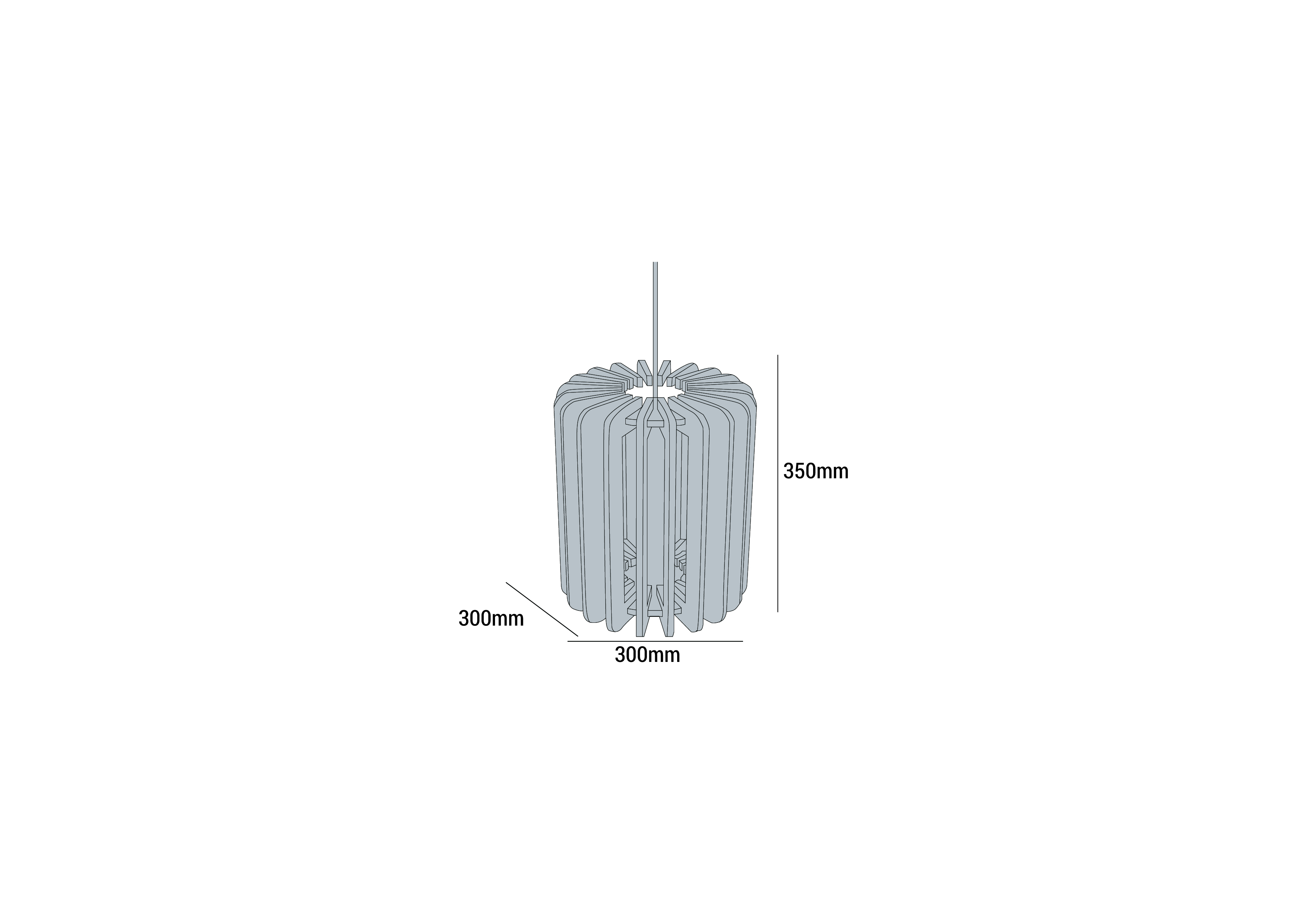 Slot-In Pendant - 3 dimension diagram