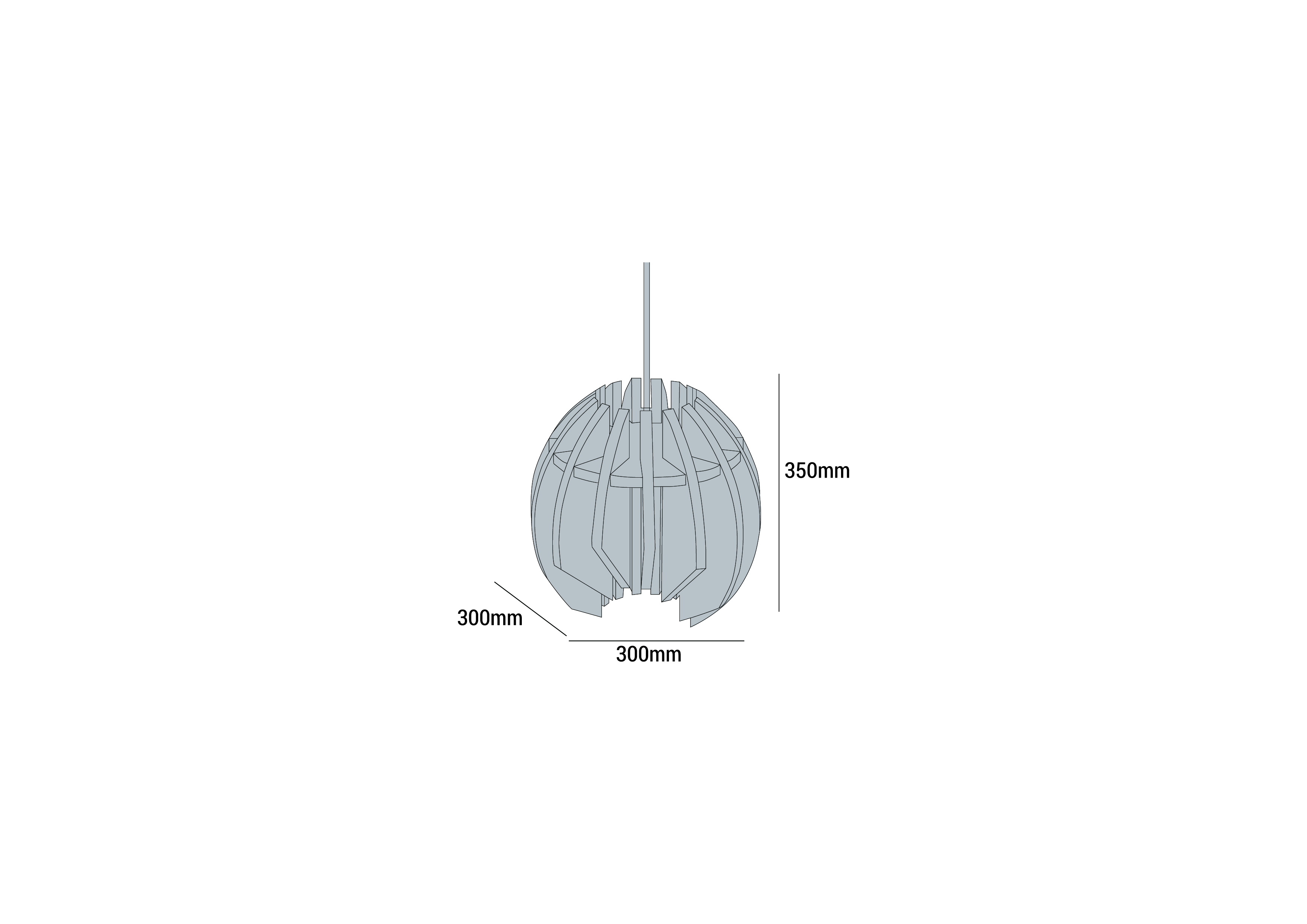 Slot-In Pendant - 4 dimension diagram