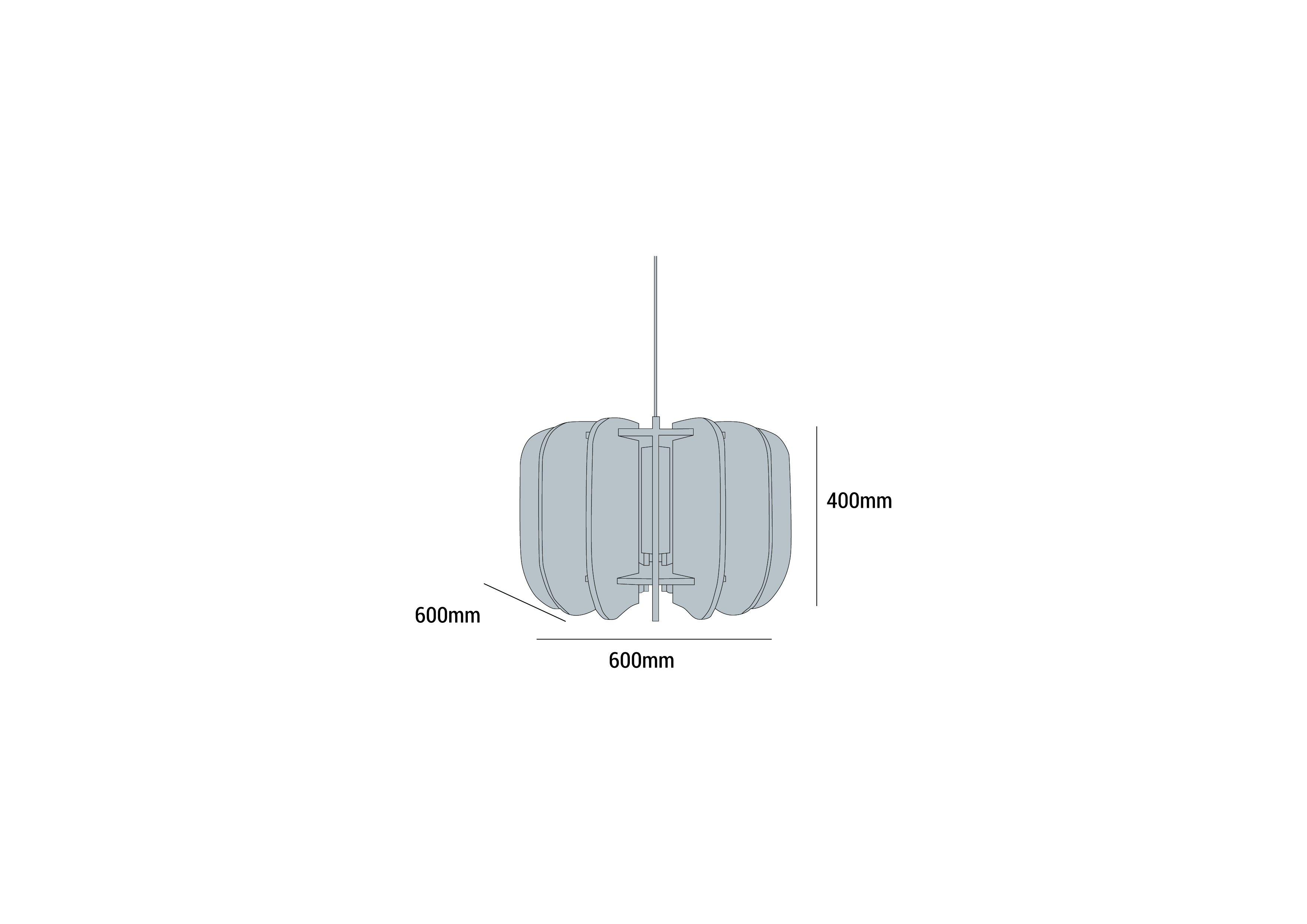 Slot-In Pendant - 5 dimension diagram