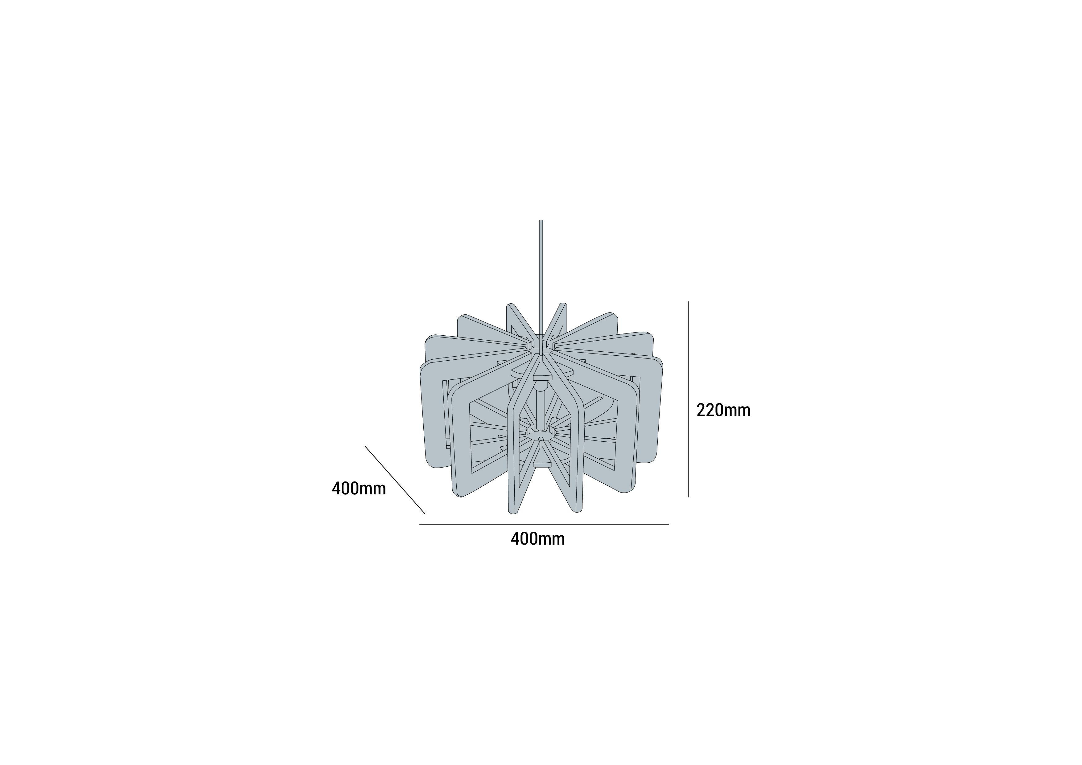 Slot-In Pendant - 6 dimension diagram