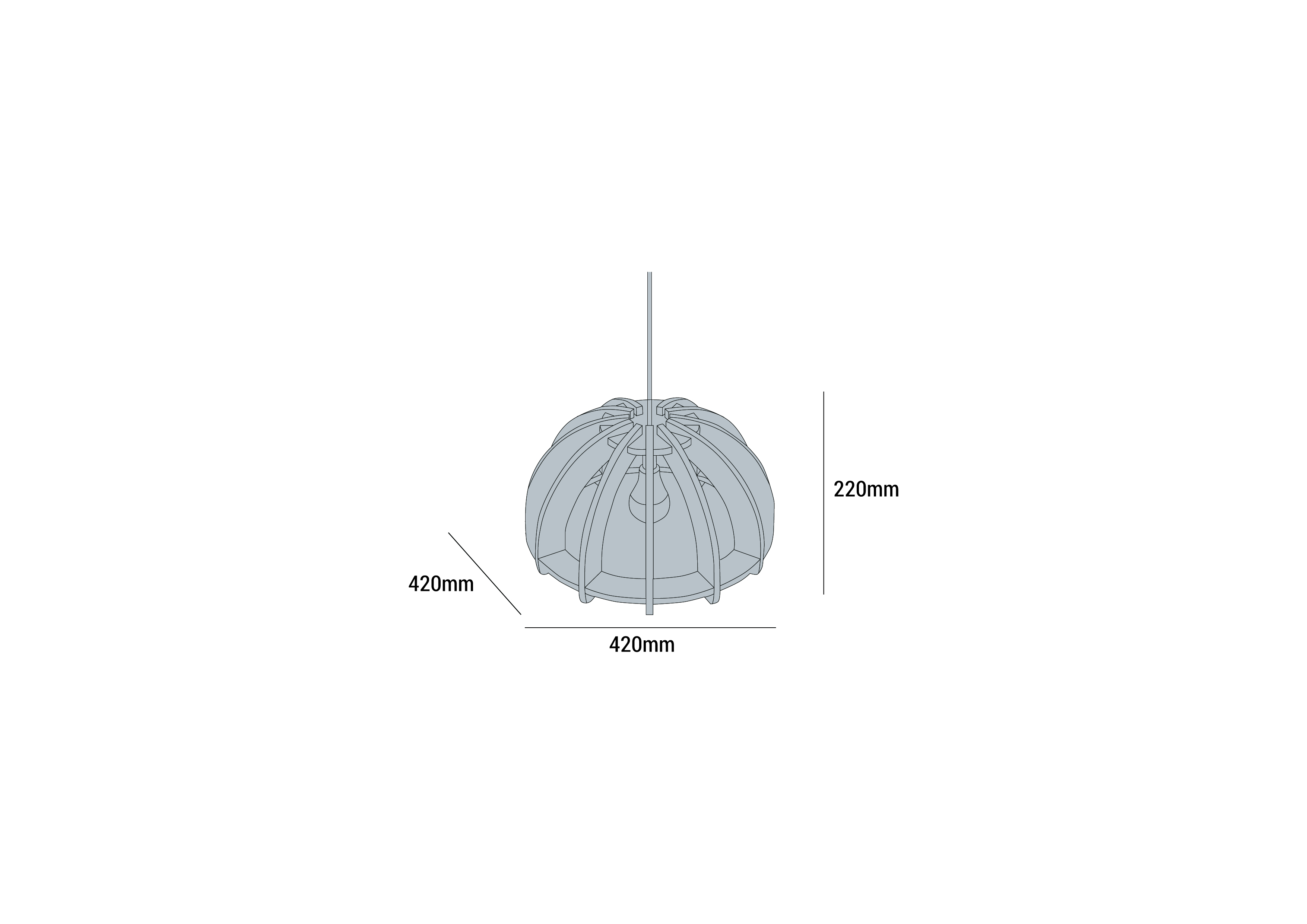 Slot-In Pendant - 9 dimension diagram