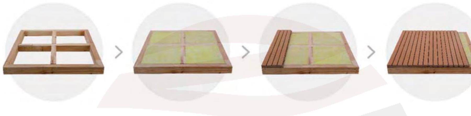 Wooden battens installation sequence
