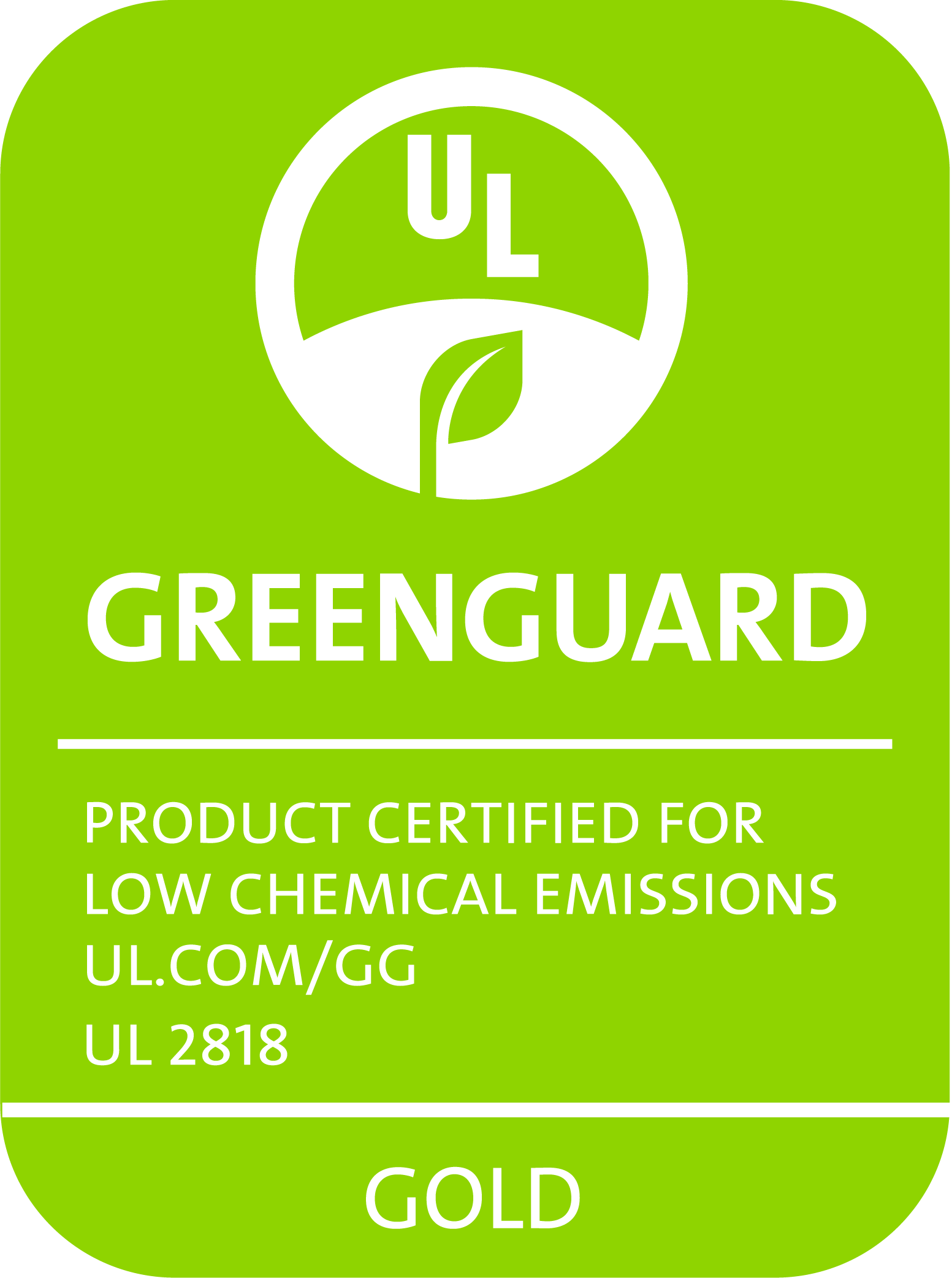 UL GREENGUARD Gold certification