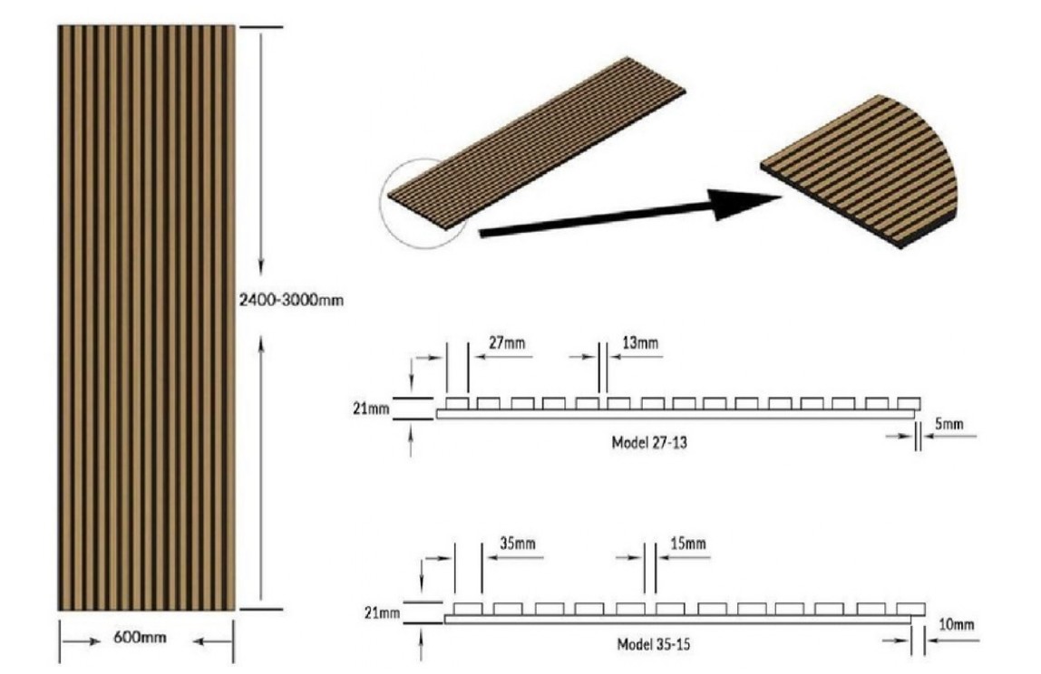 Slat profile dimension drawings