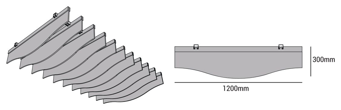 Ceiling Wave dimension diagram